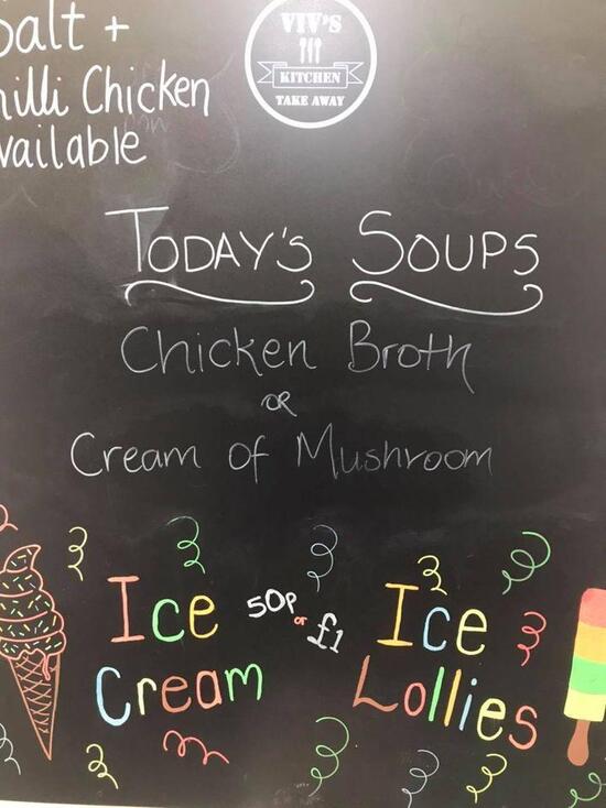 Menu at Viv’s Kitchen restaurant, Kirriemuir
