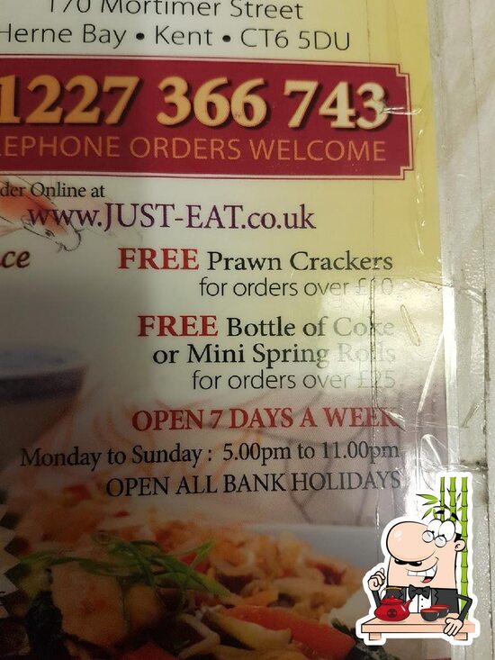 Lucky House in Herne Bay Restaurant menu and reviews