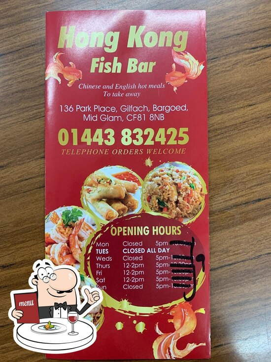 Menu at Hong Kong Fish Bar, Bargoed