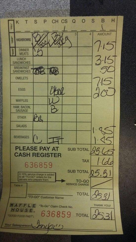 Menu at Waffle House restaurant, Goldsboro, Wayne Memorial Dr
