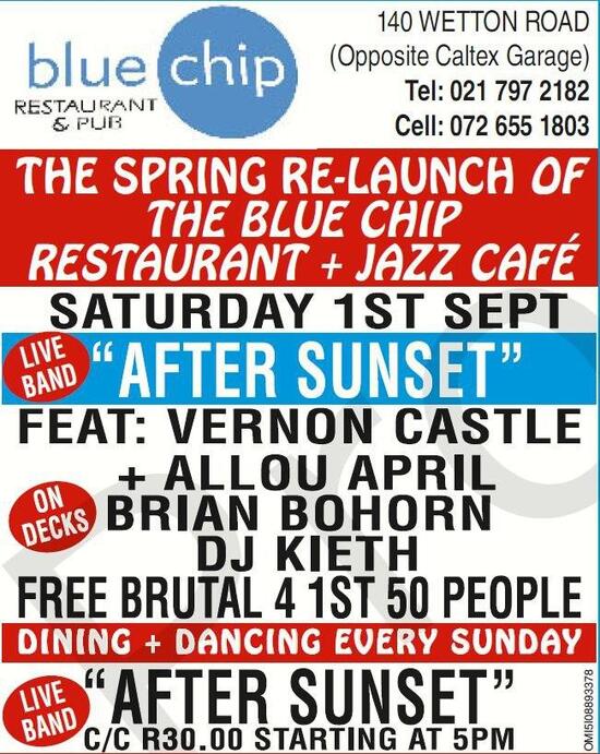 Menu at Blue Chip Family Restaurant/Lounge, Cape Town