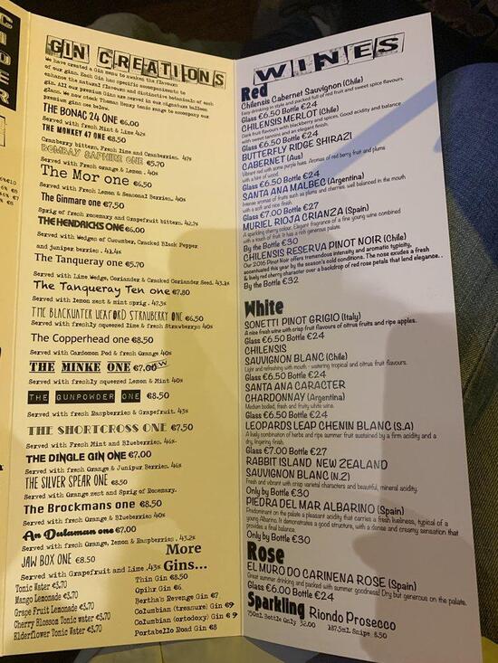 Menu at The Black WolfBeer & Food Co pub & bar, Dublin