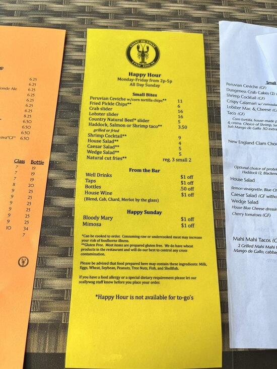 Menu at Coast to Coast Fish House restaurant, Camas