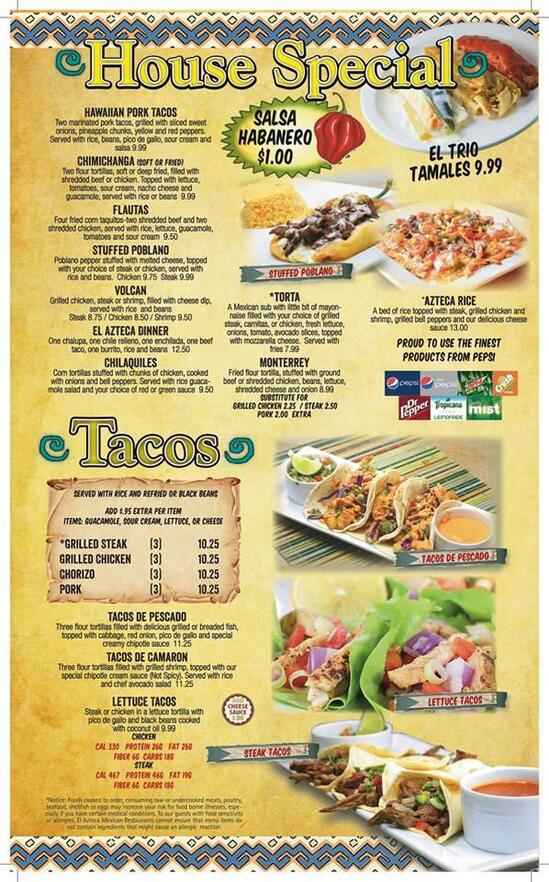 Menu At El Azteca Mexican Restaurant, Haysville