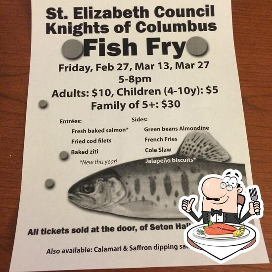 Menu at St. Elizabeth Fish Fry restaurant, Kansas City