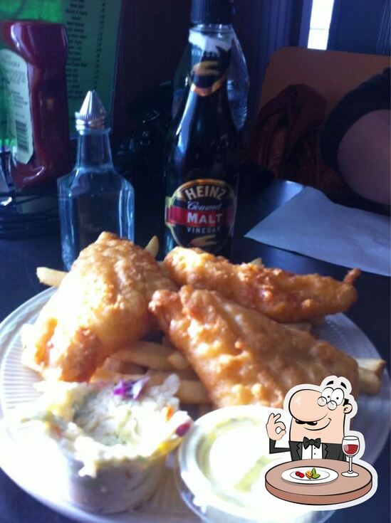 Menu at Amaral's Fish & Chips restaurant, Warren
