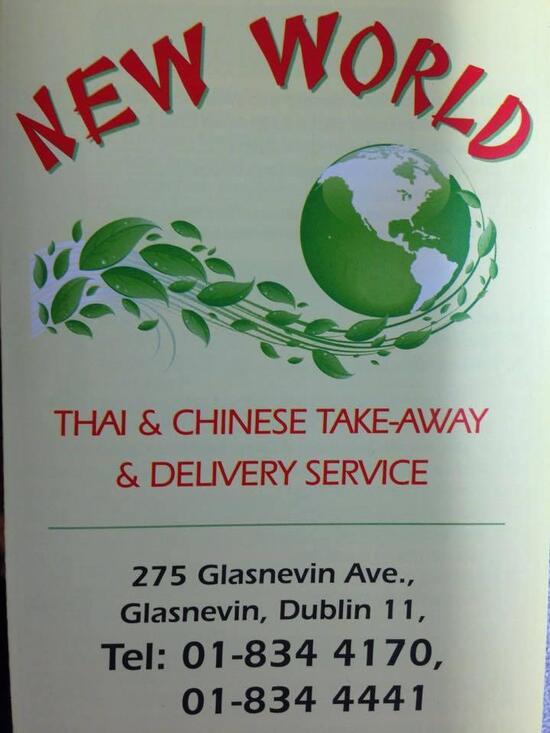 Menu at New World Chinese Takeaway restaurant, Dublin