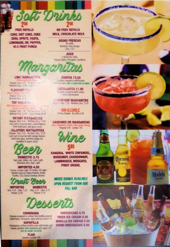 Menu at Mexico Tipico Mexican Restaurant, Prattville, E Main St