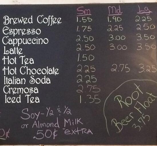Menu at Coffee Mill, Clayton