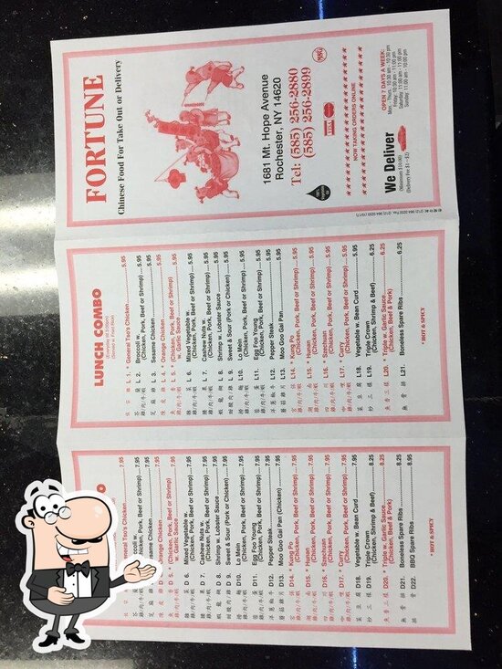 Menu at Fortune Chinese Restaurant, Rochester
