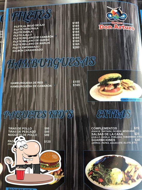 Menu at Mariscos Don Arturo restaurant, Monterrey, Av. Insurgentes 1600