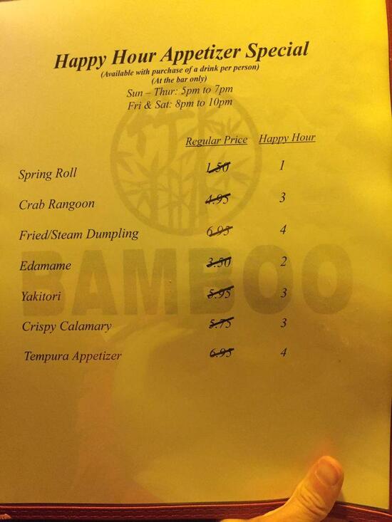 Menu at Bamboo Restaurant, Appleton