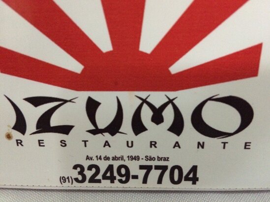 Menu em Restaurante Izumo, Belém