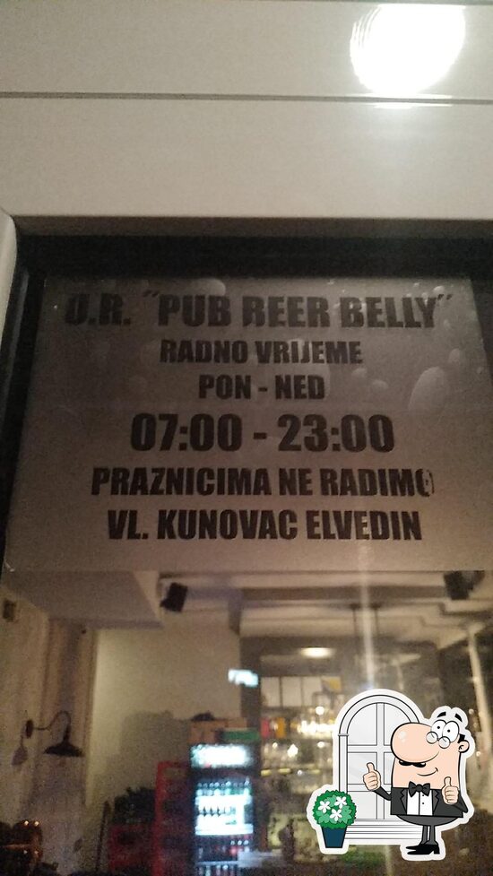 Menu at Beer Belly pub & bar, Sarajevo