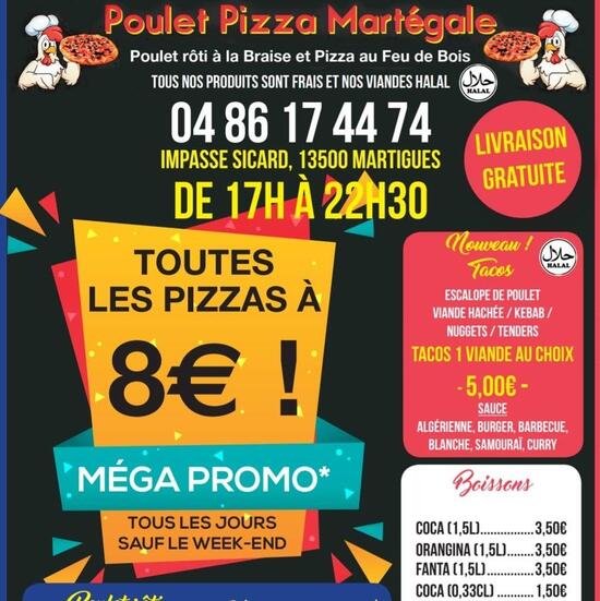 Pizza Poulet Pizza Martegale pizzeria, Martigues - Restaurant reviews