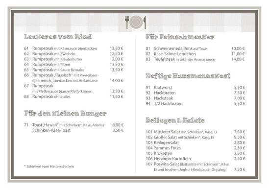 Speisekarte von Gaststätte zur Germania restaurant Bischofsheim