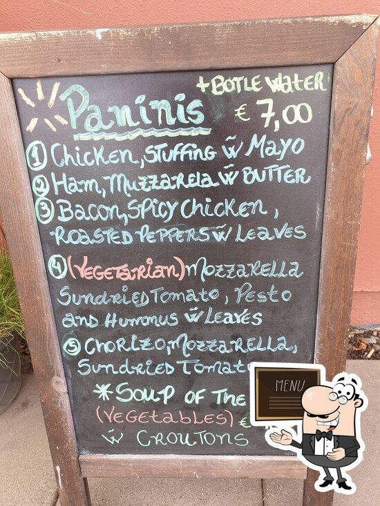 Menu at The Bean cafe, Dublin