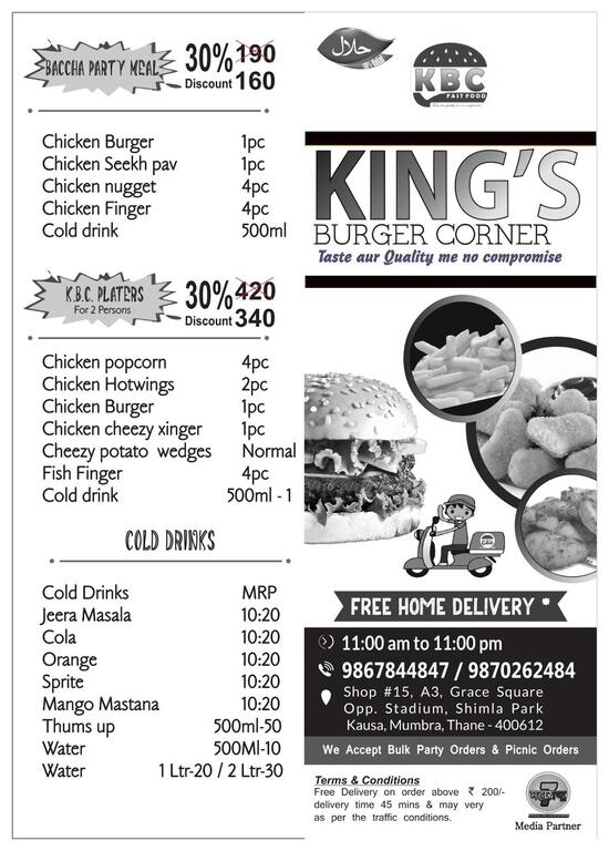 King,S Burger Corner, Thane Restaurant reviews