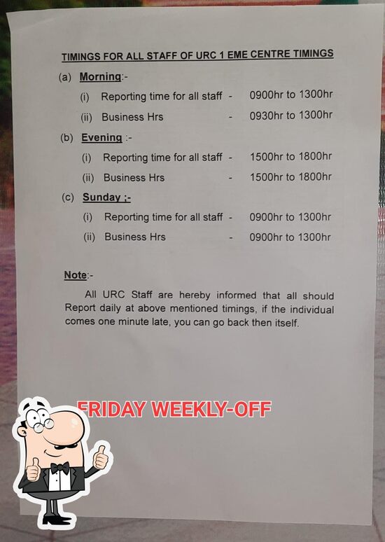 Menu at 1 EME CENTRE CANTEEN, Secunderabad