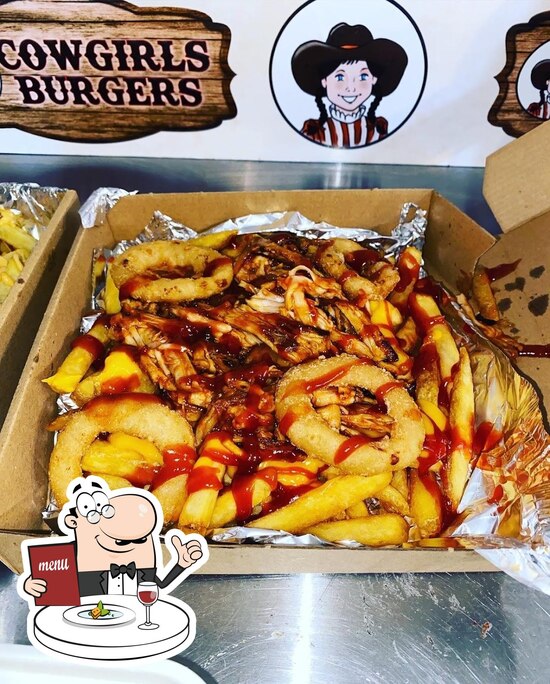 Menu at Cowgirls burgers restaurant, Ebbw Vale
