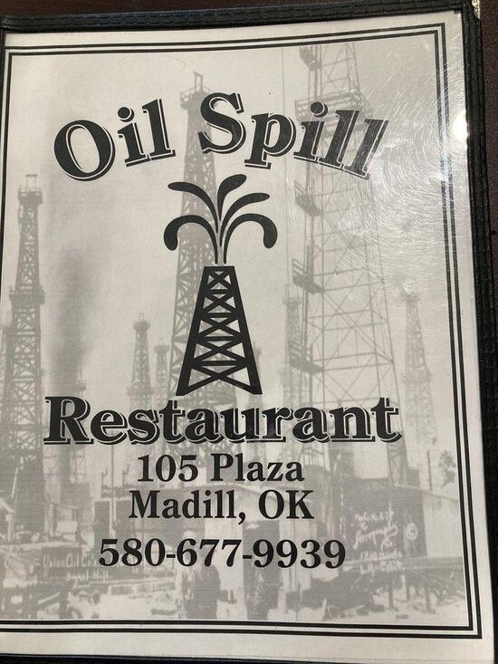 Menu at Oilspill restaurant, Madill