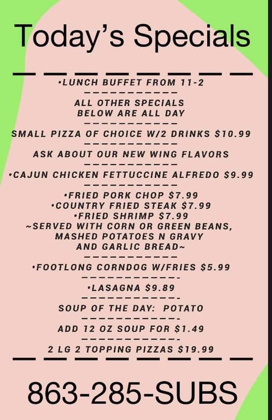 Menu at Classic Pizza & Subs pizzeria, Fort Meade