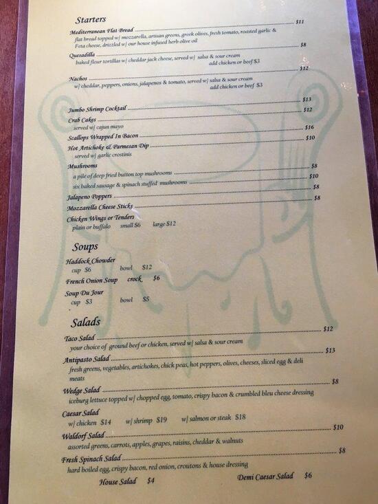 Menu at The Weathervane Restaurant & Lounge, Readfield, Main St