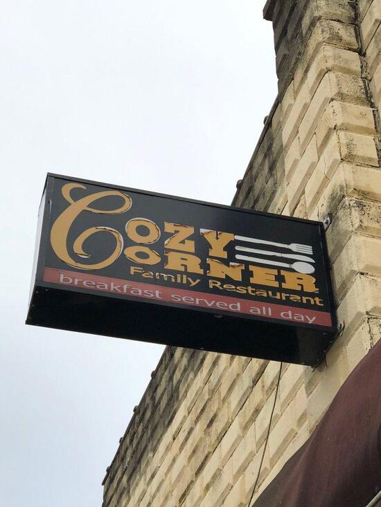 Menu at Cozy Corner restaurant, Waveland