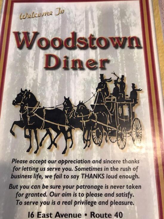 Carta del restaurante Woodstown Diner, Woodstown, 16 East Ave