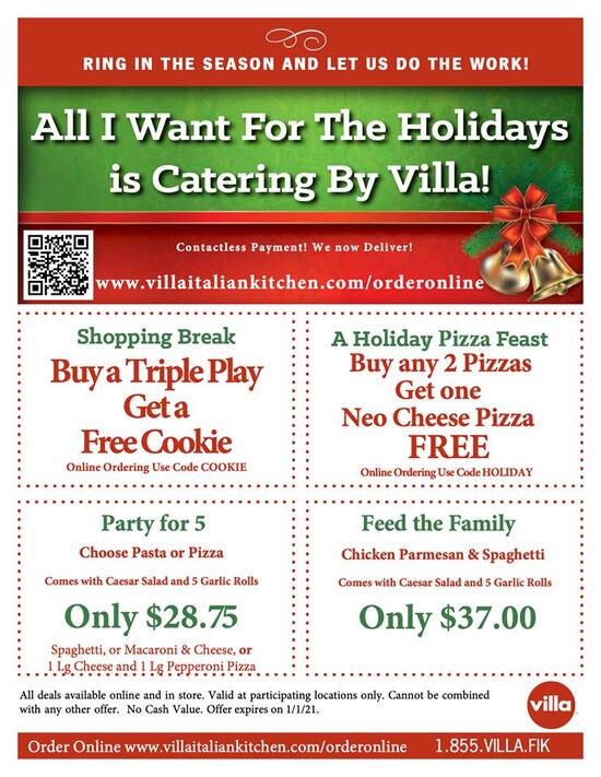 Menu At Villa Fresh Italian Kitchen Restaurant The Woodlands Lake   R372 Villa Fresh Italian Kitchen Poster 2021 09 2 