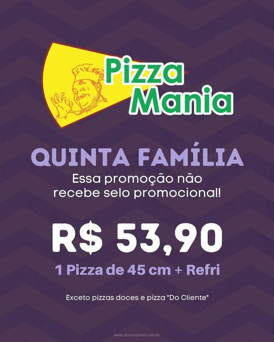 Menu at Pizza Mania pizzeria, Petrópolis