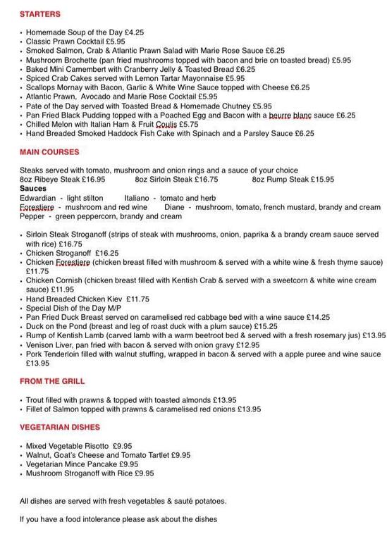 Newchurch House Restaurant in Newchurch - Restaurant menu and reviews