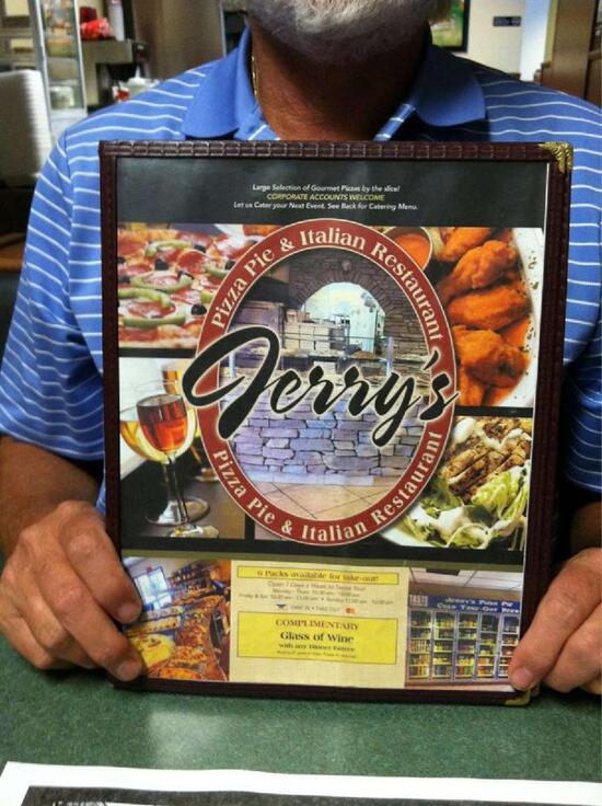Carta de pizzería Jerry's Pizza Pie, Honey Brook