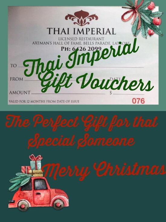 Menu at Thai Imperial fast food, Latrobe