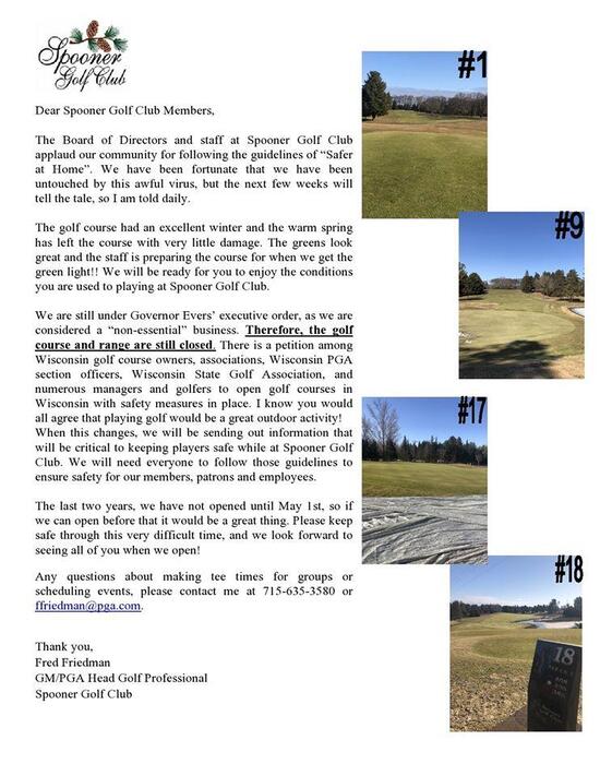 Spooner Golf Club in Spooner Restaurant menu and reviews