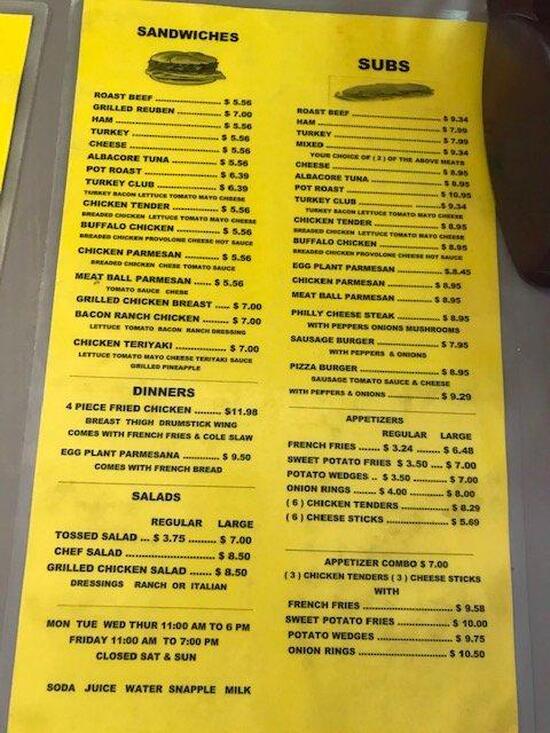 Menu at Red & White Cafe, Ithaca