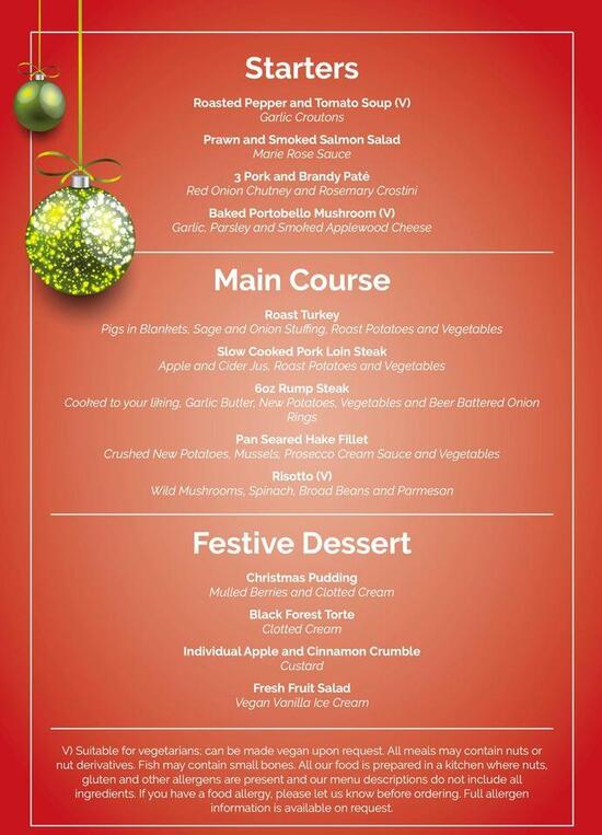 Menu at Trethorne Hotel & Golf Club, Launceston