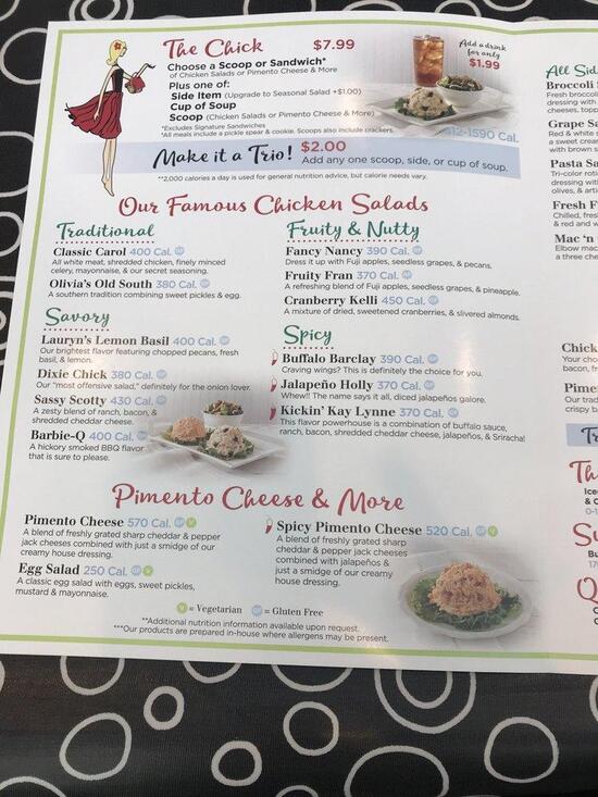 Menu at Chicken Salad Chick restaurant, Nashville, Hwy 70 S Suite 606