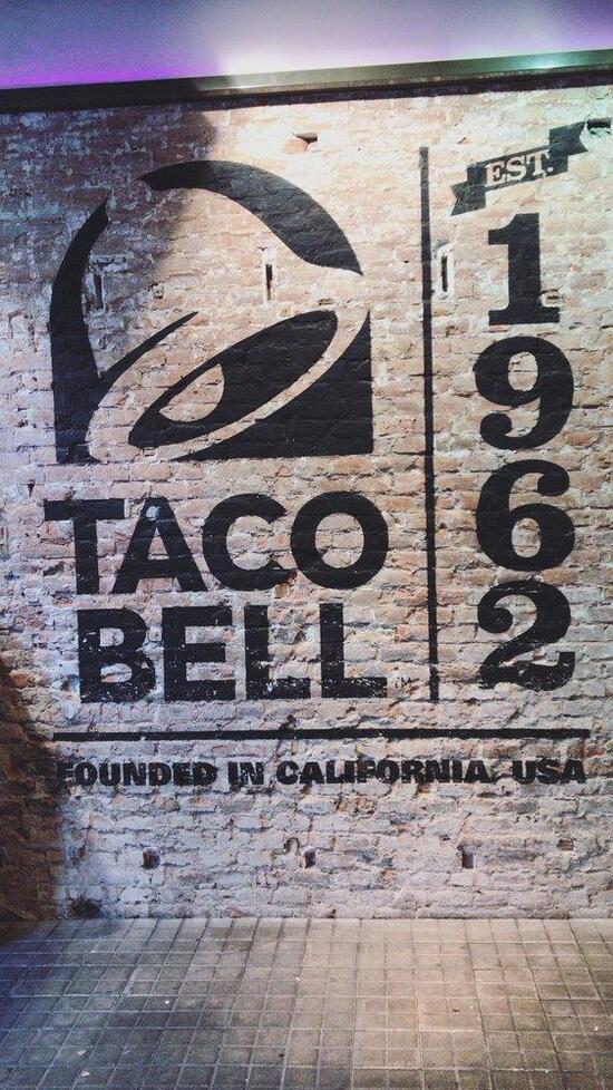 Menu at Taco Bell fast food, Barcelona, C/ de Potosí