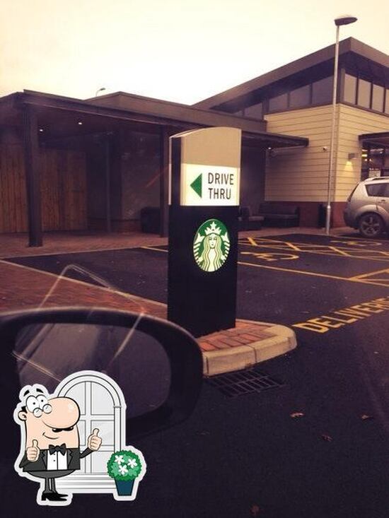 Menu at Starbucks Coffee cafe, Oswestry