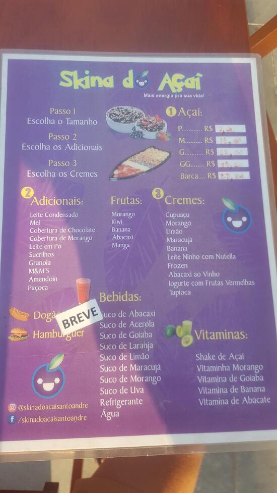 Menu Em Skina Do A Ai Restaurante Santo Andr