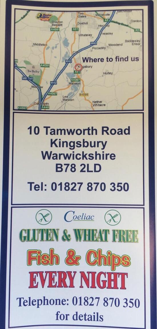 Menu at Atlantic Fish Bar, Kingsbury, 10 Tamworth Road
