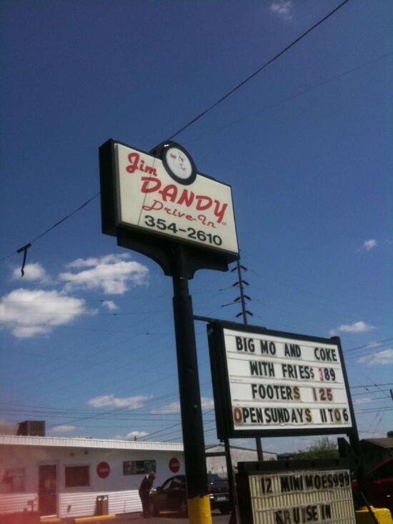Menu at Jim Dandy Drive in restaurant, Portsmouth