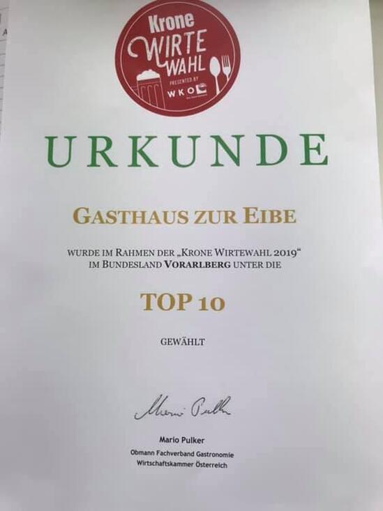 Speisekarte von Eibe restaurant, Feldkirch