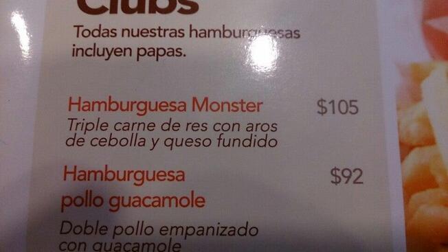 Carta del restaurante Vips Miramontes Ciudad del México Canal del