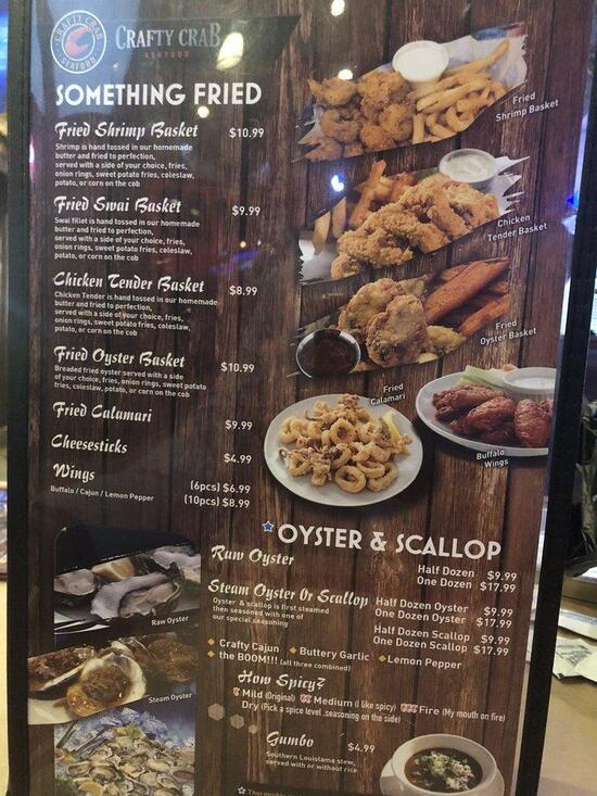 Menu at Crafty Crab restaurant, Lauderhill