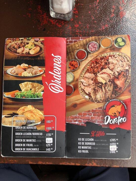 Carta Del Restaurante Lech N Al Horno Del Doroteo Guadalajara Av