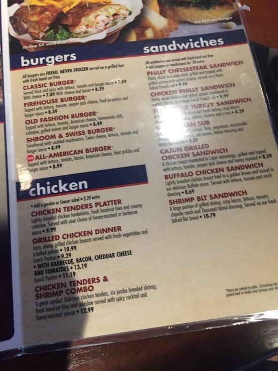 Menu at Kickback Jack's pub & bar, Richmond, Midlothian Tpke