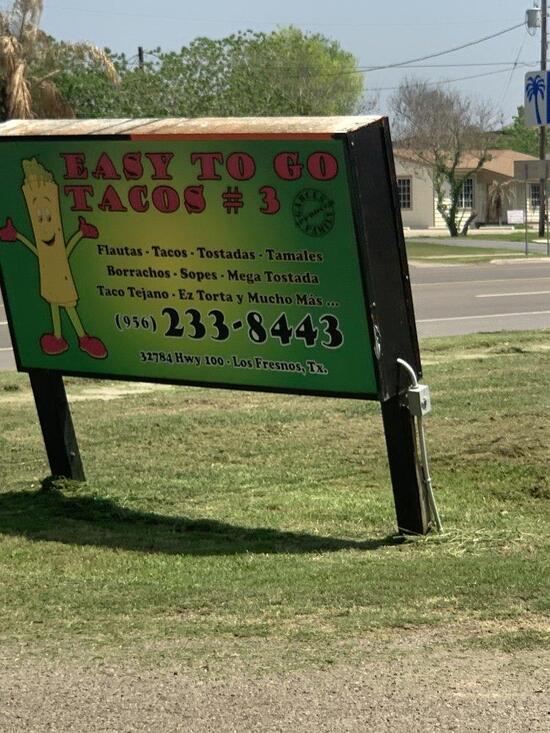 Menu at Easy To Go Tacos restaurant Los Fresnos TX 100
