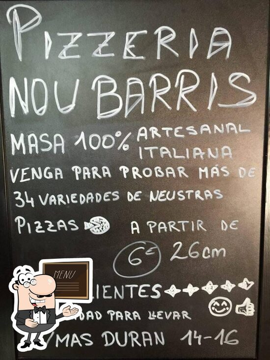 Carta De Pizzeria Nou Barris Barcelona